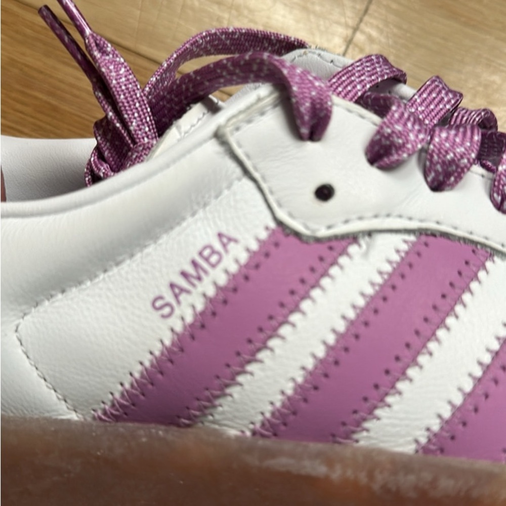 Adidas Women’s Samba Sneakers in White and Purple- Size 8 - Picture 7 of 10
